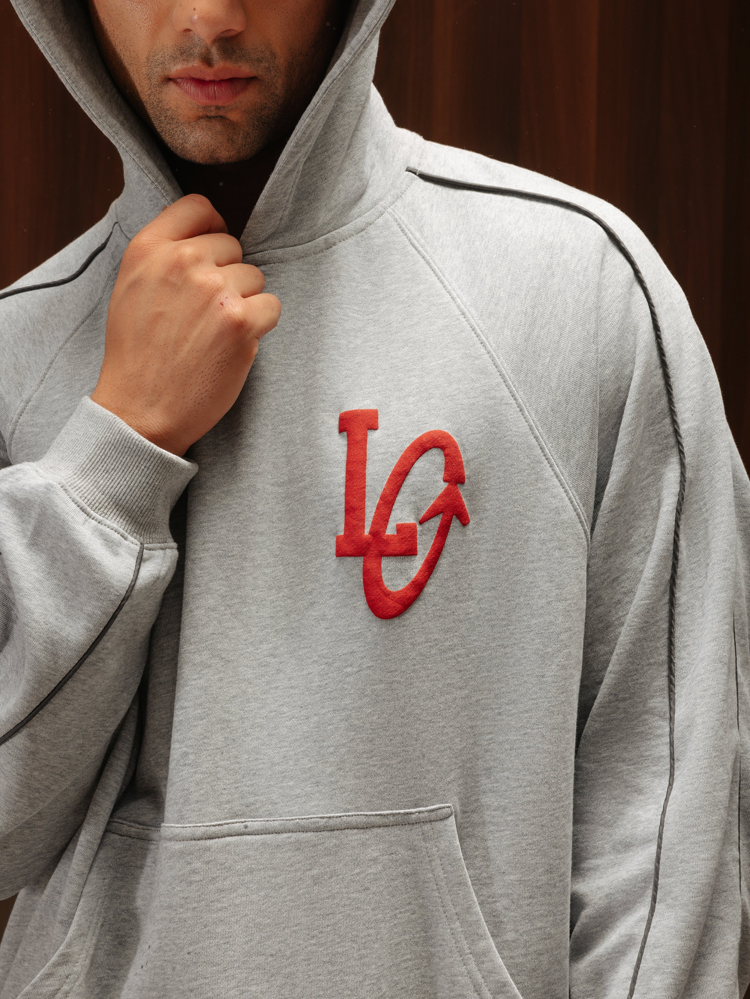 Tracksuit Hoodie Melange Grey Men