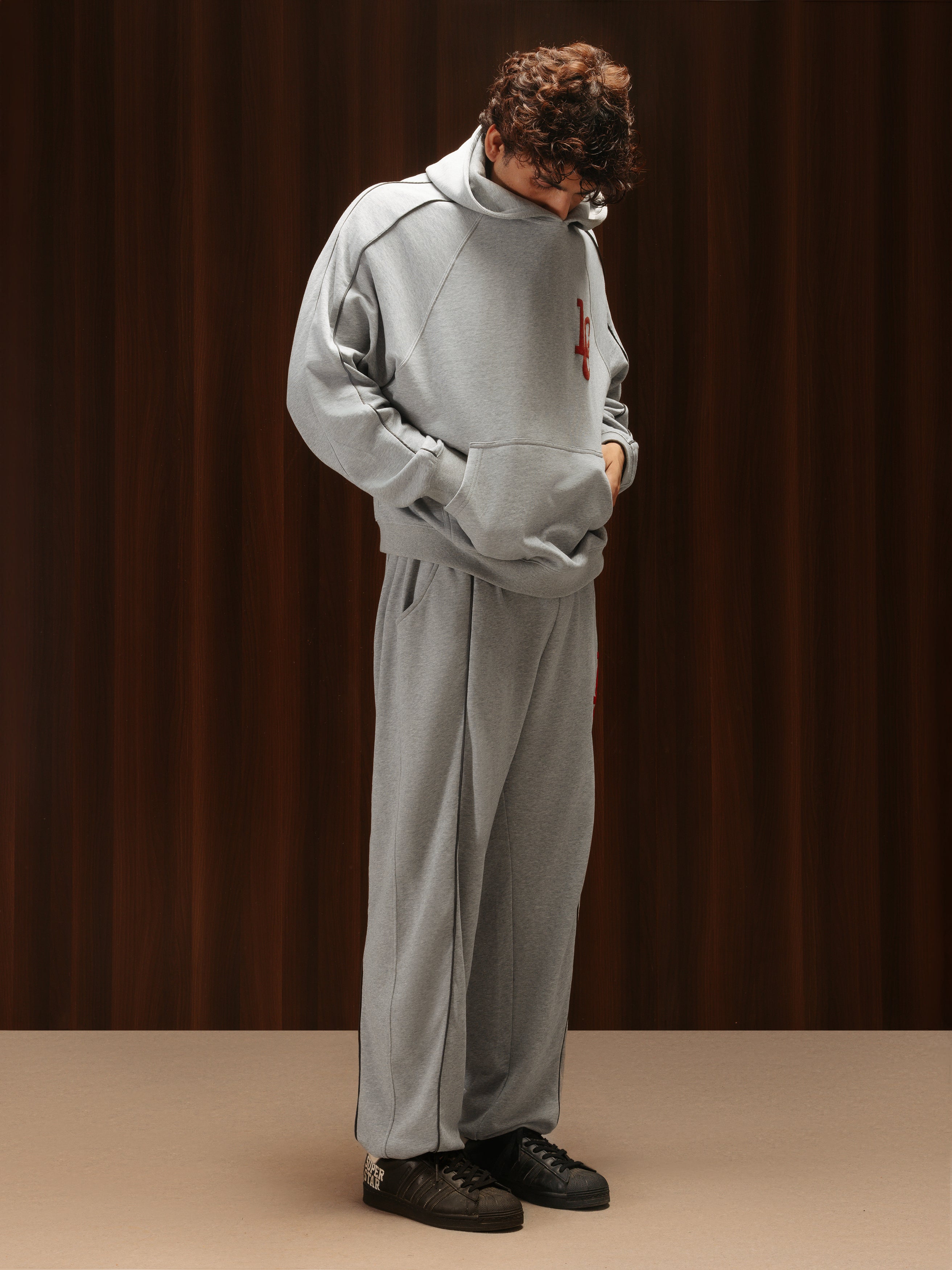 Tracksuit Pants Melange Grey Men