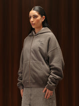 Signature Waffle Hoodie Gull Grey Women