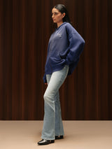 Signature Waffle Hoodie Crown Blue Women