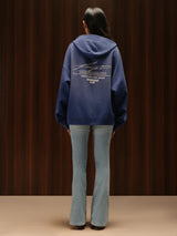 Signature Waffle Hoodie Crown Blue Women