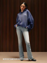 Signature Waffle Hoodie Crown Blue Women