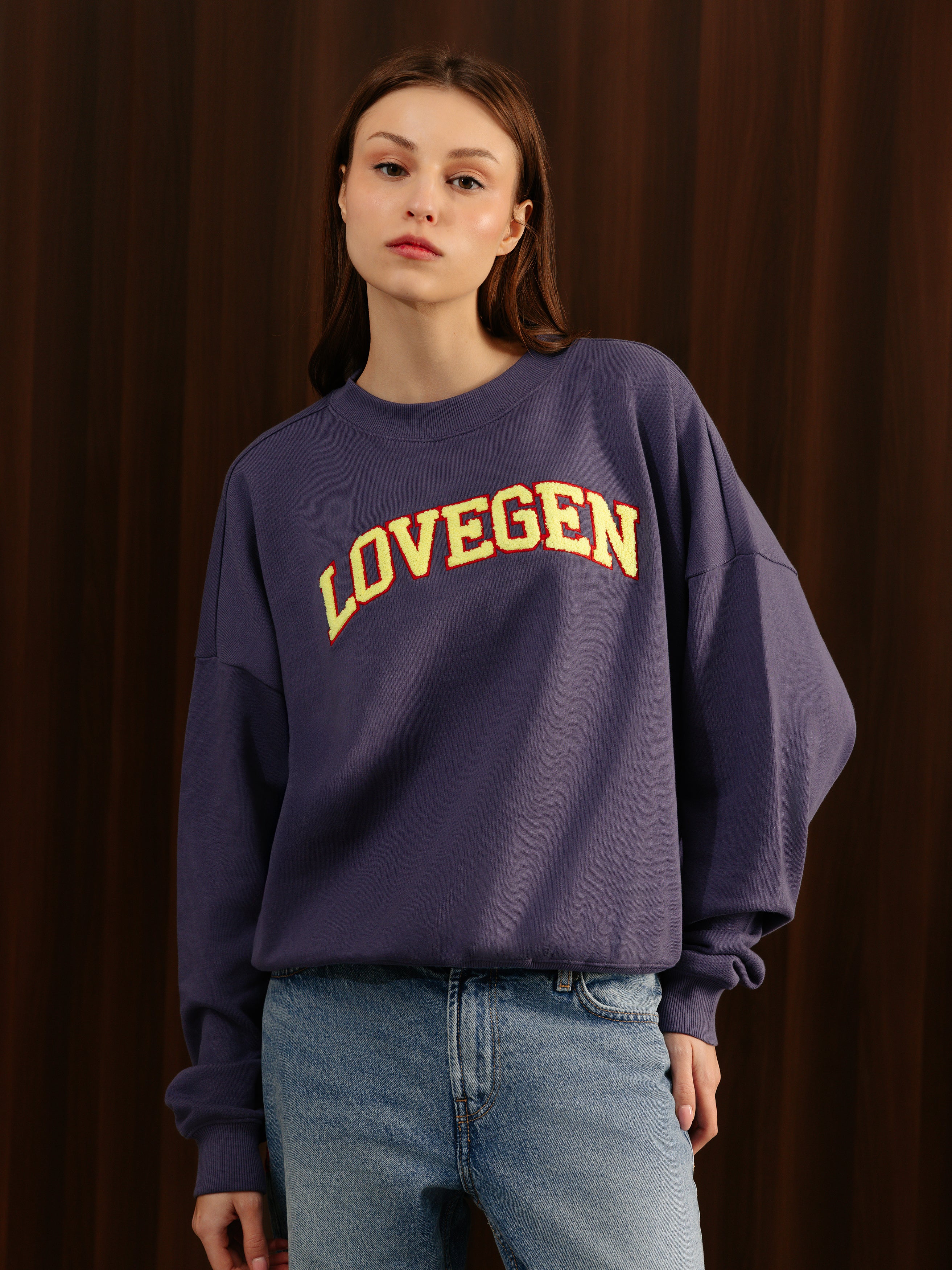 Crewneck Sweatshirt Crown Blue Women