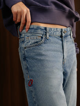 Women's Straight Jeans Mid Blue