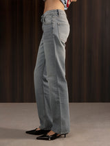 Women's Basic Straight Jeans Grey
