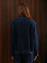 Women's Striped Denim Co-ord Jacket