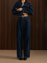 Women's Striped Denim Co-ord Jeans