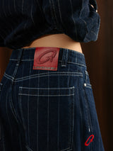 Women's Striped Denim Co-ord Jeans