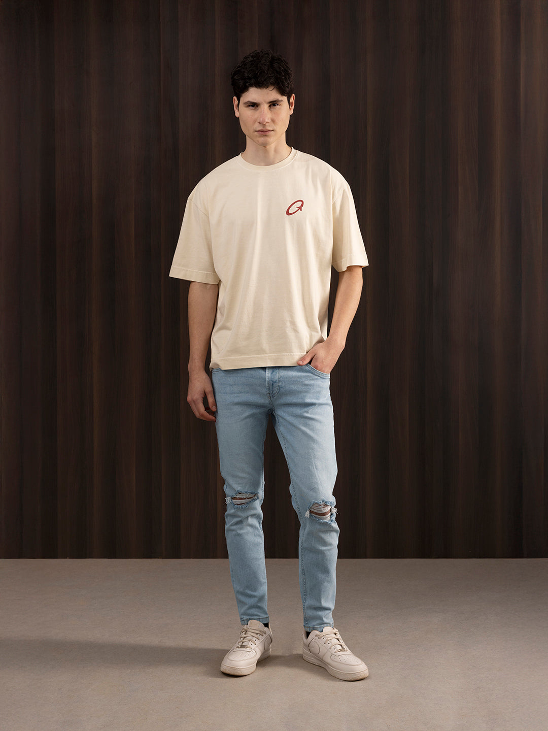 Ripped Skinny Jeans Light Blue