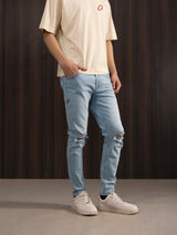 Ripped Skinny Jeans Light Blue