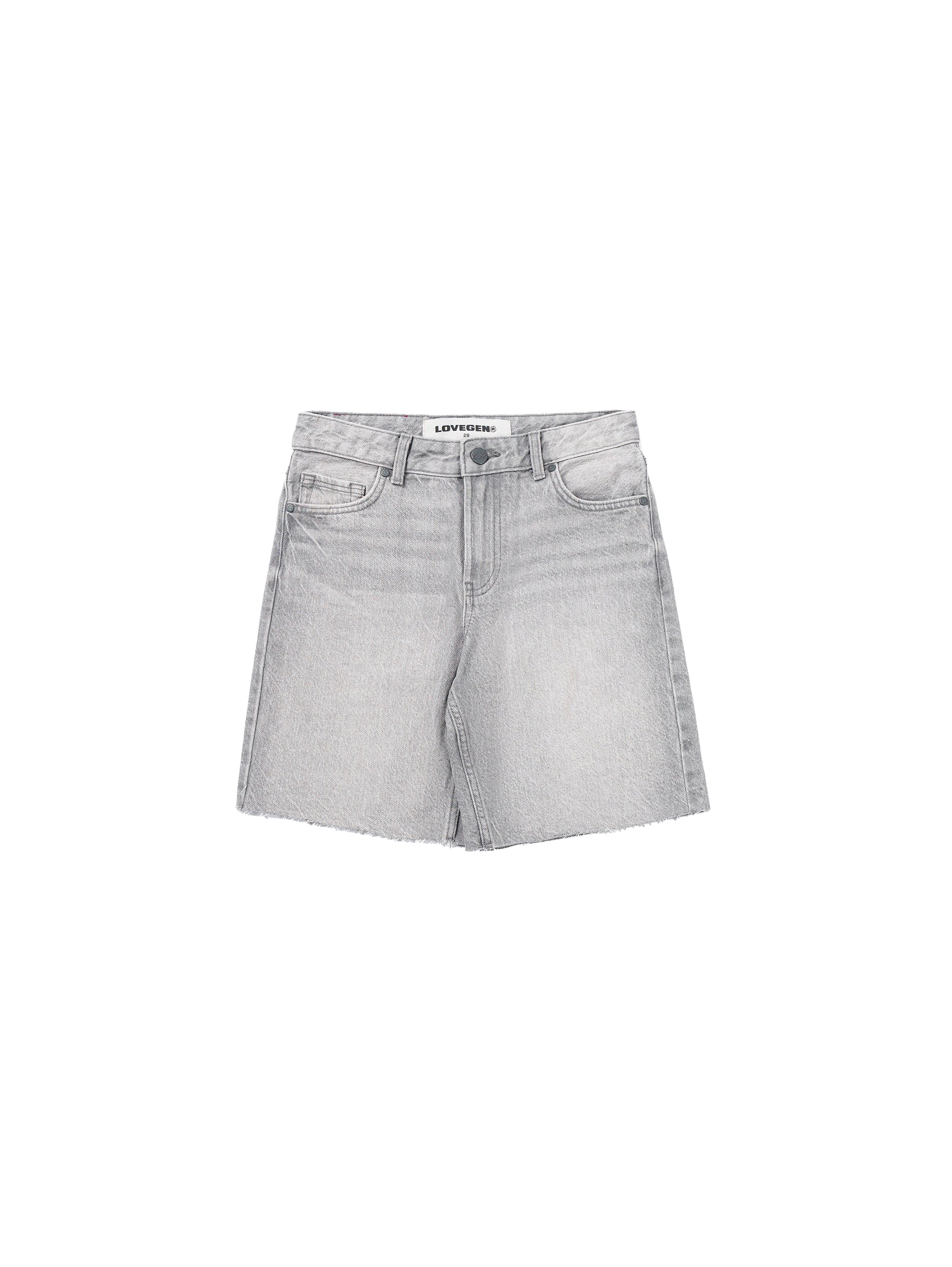 Basic Denim Shorts Grey
