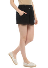 Flared Shorts With Embroidered Yoke And Abla Detail
