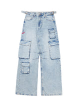 Utility Straight Cargos Light Blue