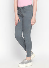 Grey skinny fit jeans for ladies