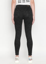 black zebra printed skinny jeans for women