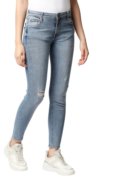 Mid Blue Paris Skinny Jeans With Dry Process – Lovegen