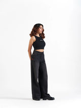 Wide Leg Jeans Black