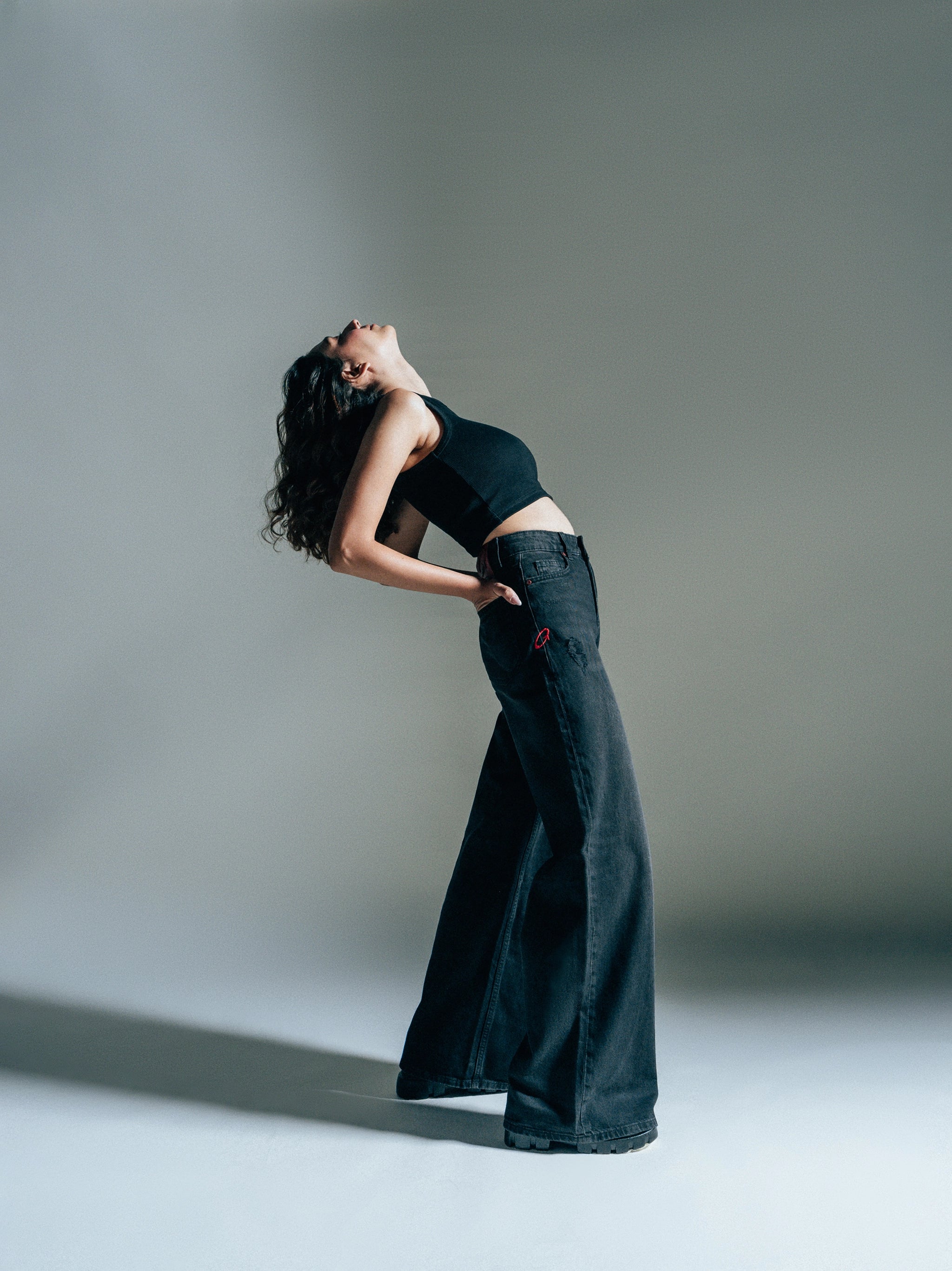 Wide Leg Jeans Black