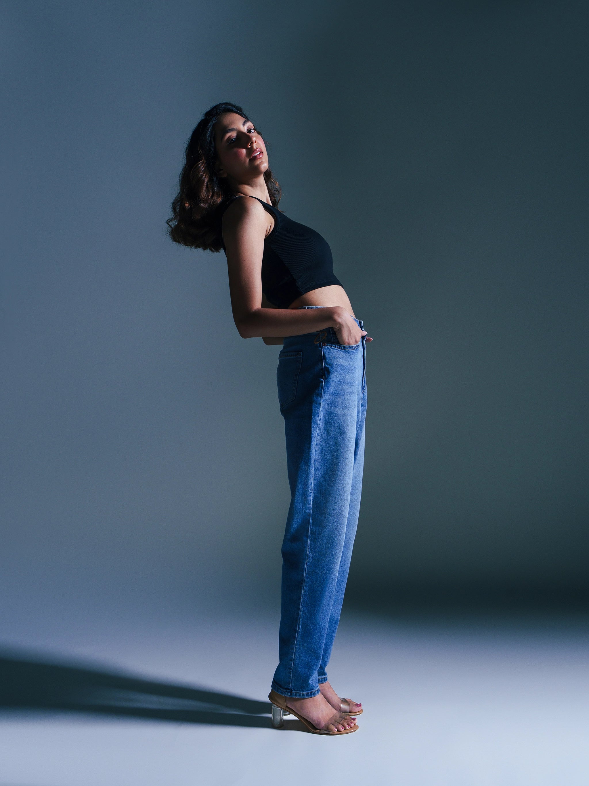Mom Fit Jeans Dark Blue