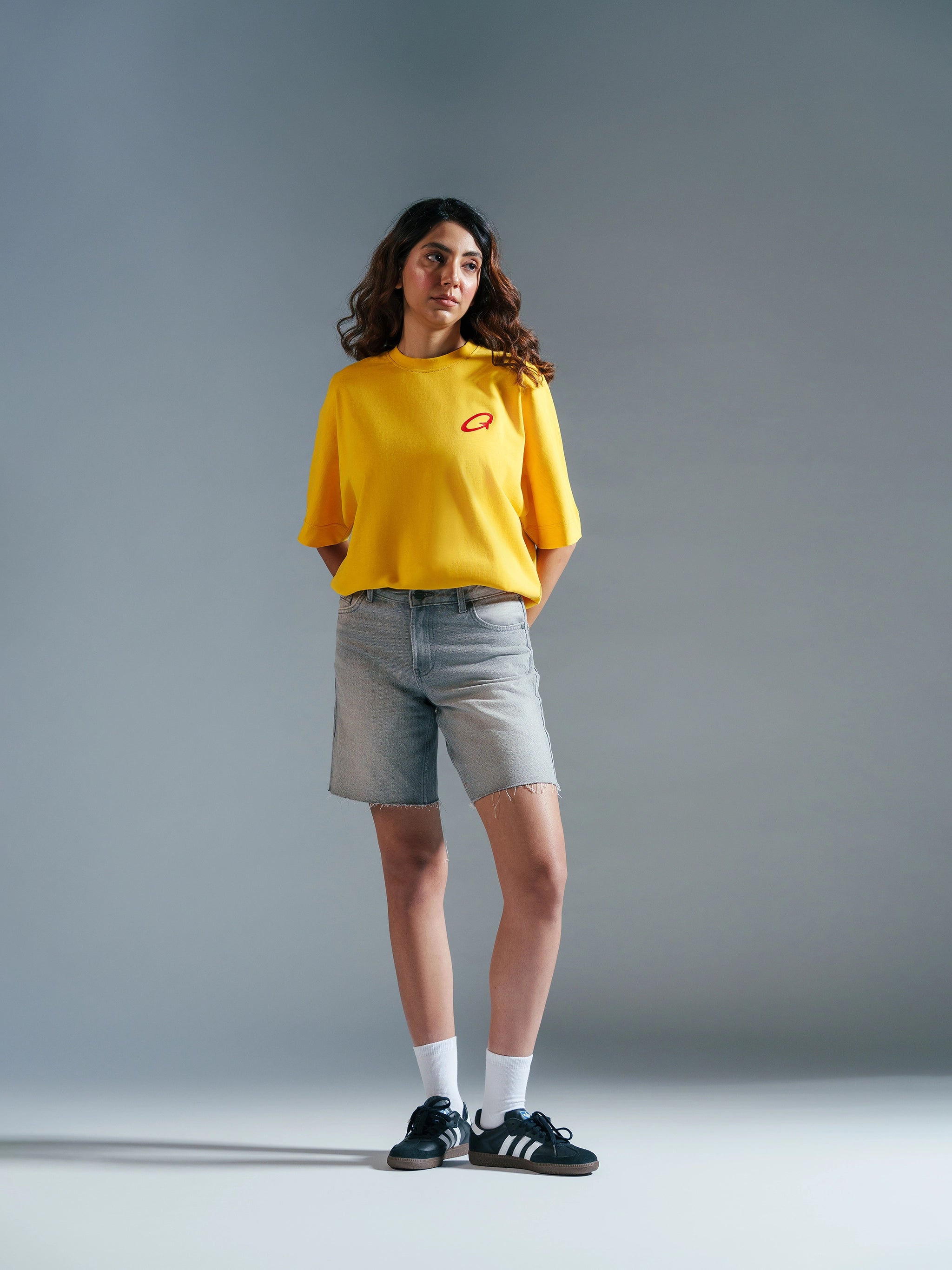 Basic Denim Shorts Grey