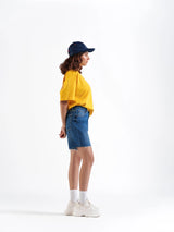 Basic Denim Shorts Dark Blue