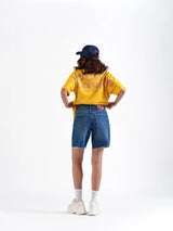 Basic Denim Shorts Dark Blue