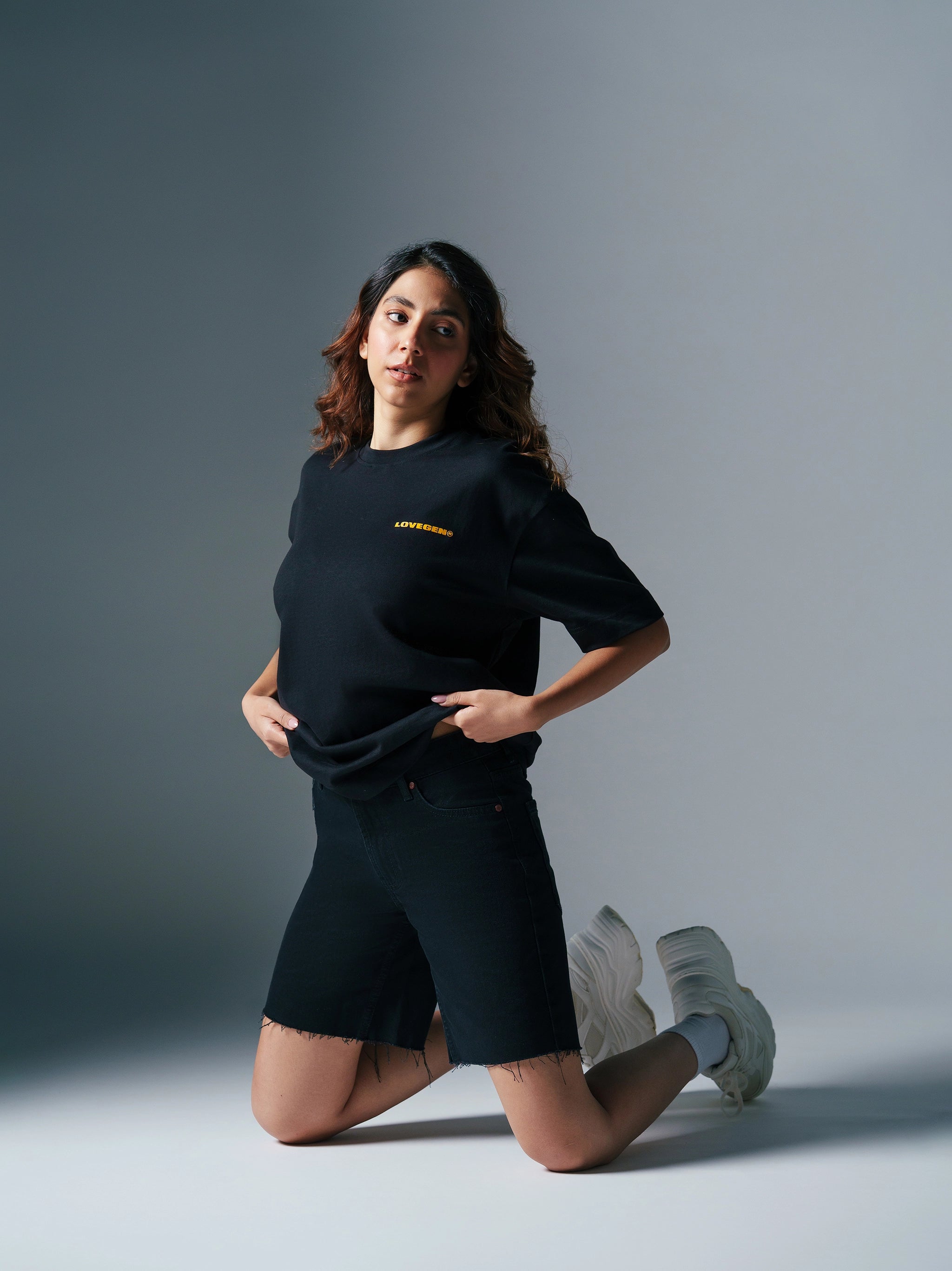 Basic Denim Shorts Black