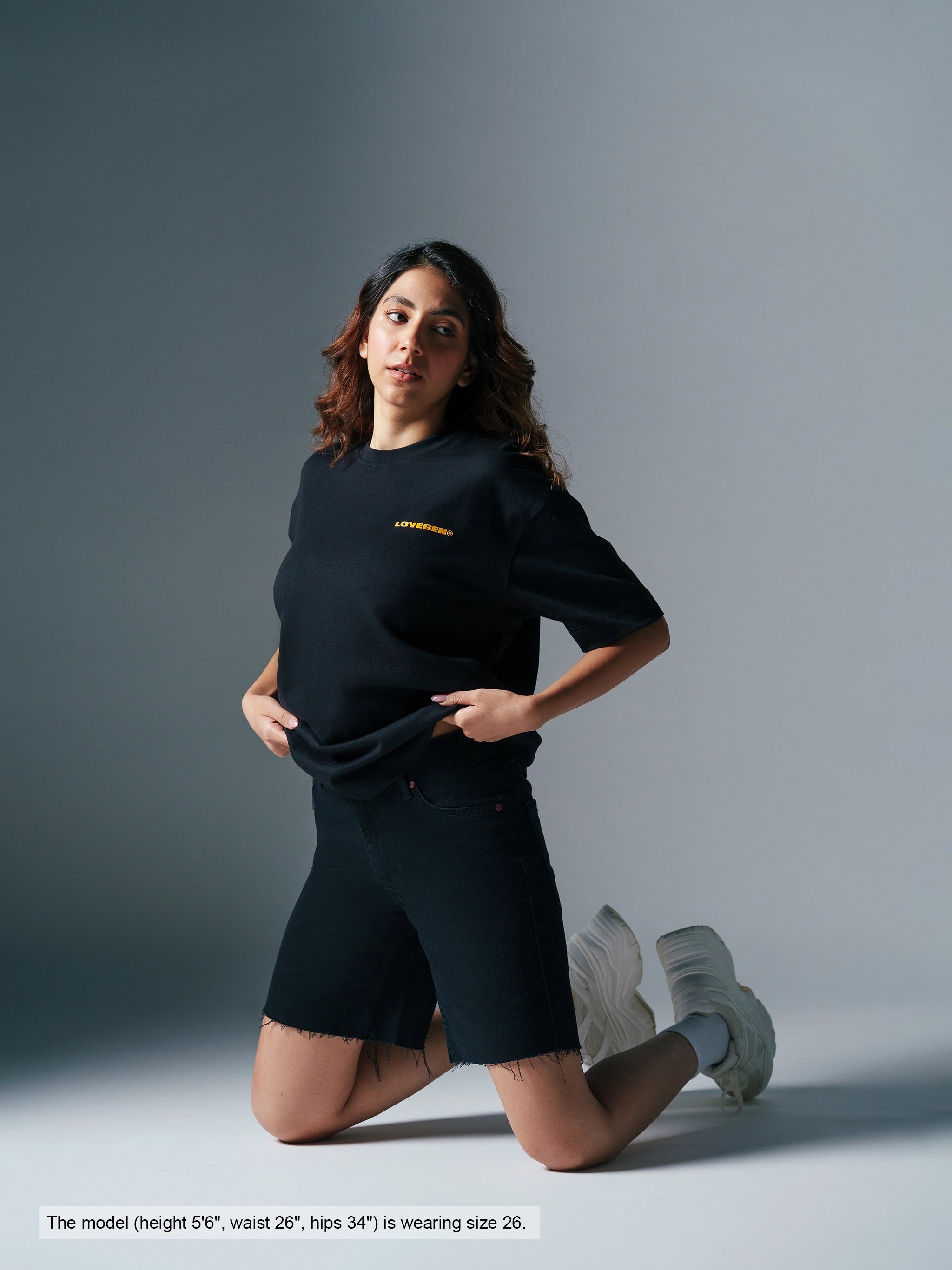 Basic Denim Shorts Black