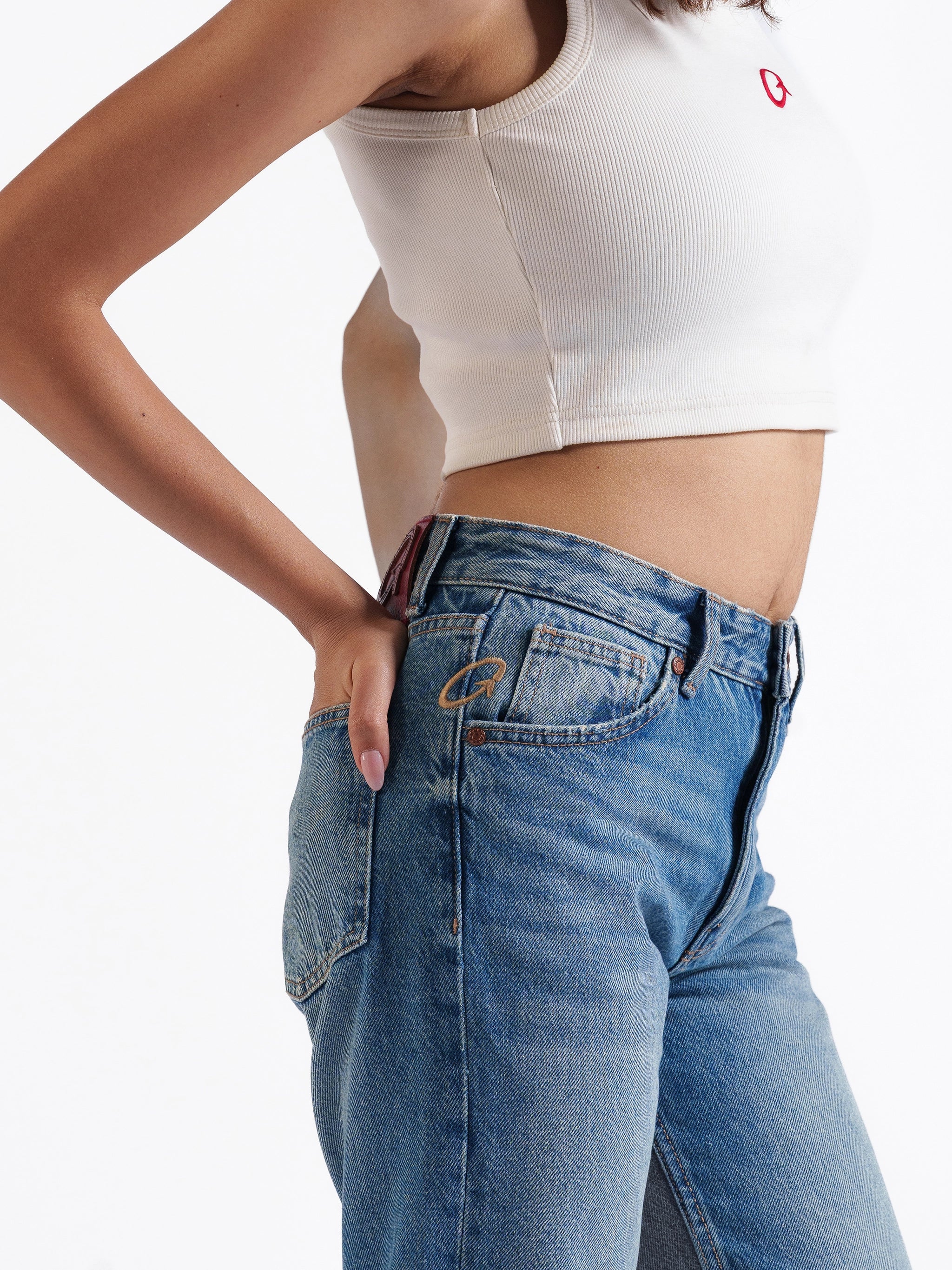 Straight Jeans Mid Blue