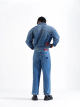 Basic Straight Jeans Mid-Blue