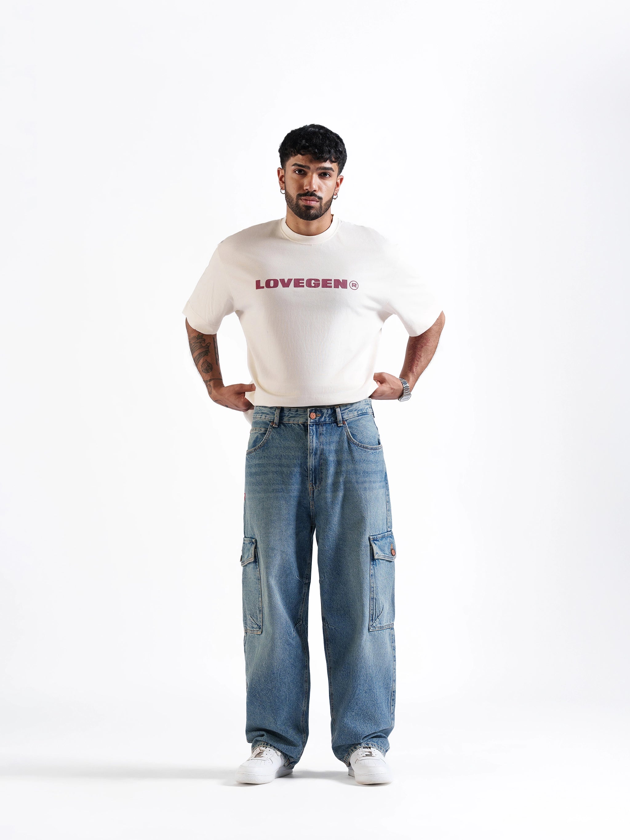 Baggy Cargos Mid Blue