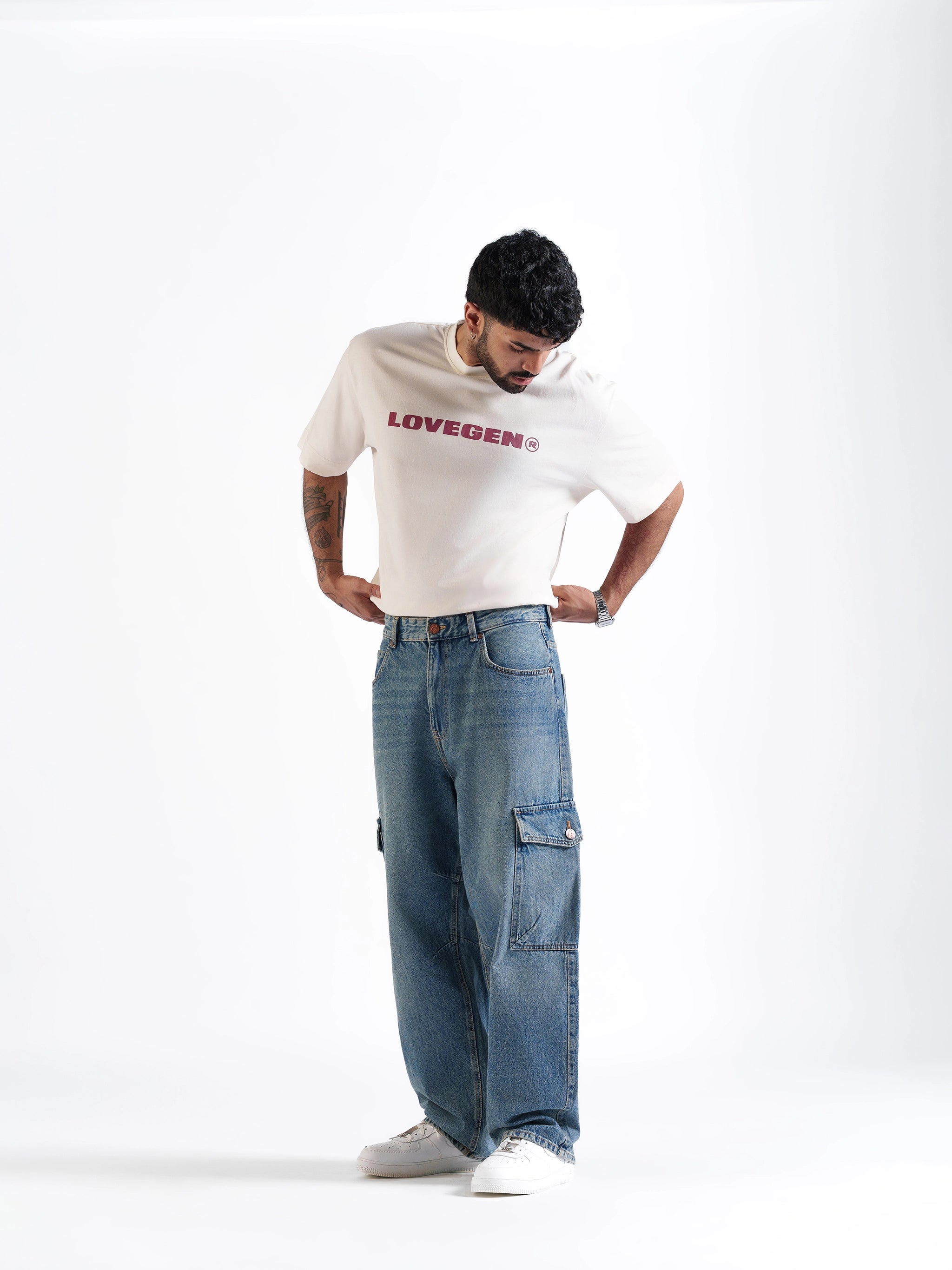 Baggy Cargos Mid Blue