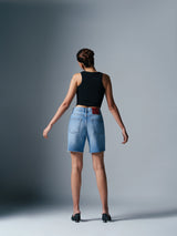 Basic Denim Shorts Dark grey