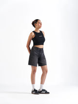 Basic Denim Shorts Dark grey