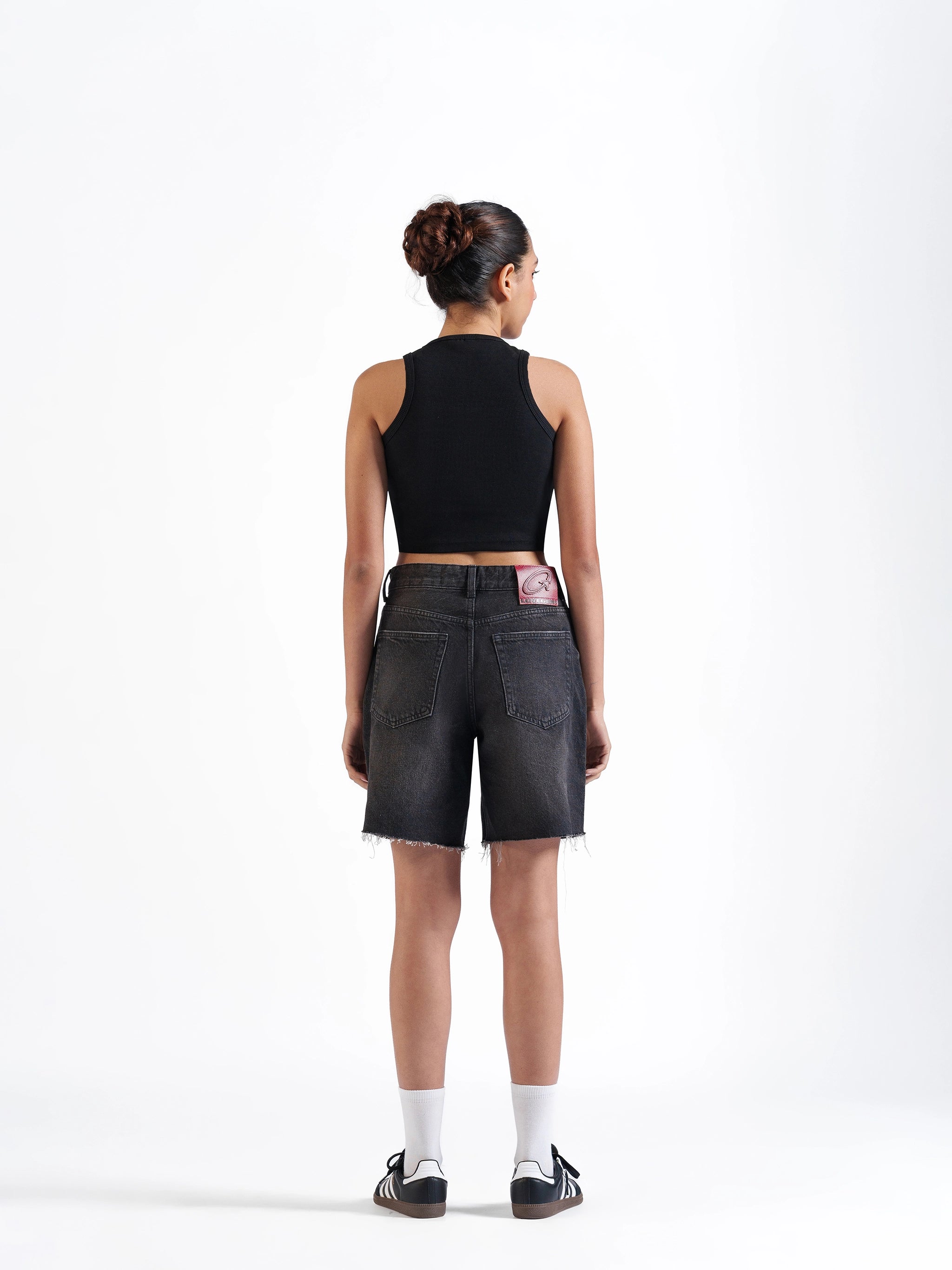 Basic Denim Shorts Dark grey
