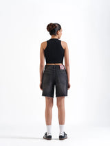 Basic Denim Shorts Dark grey
