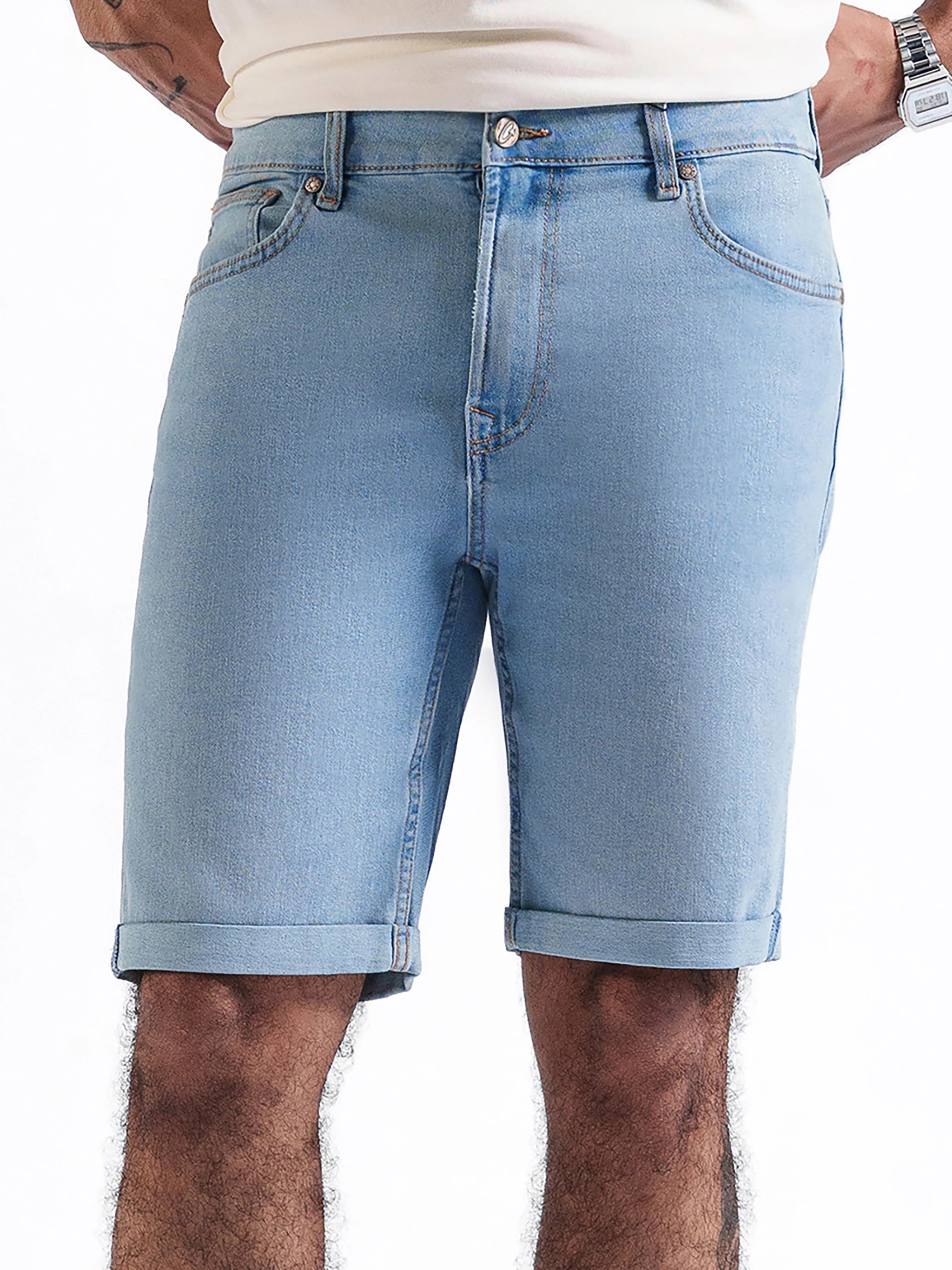Men Shorts Mid Blue