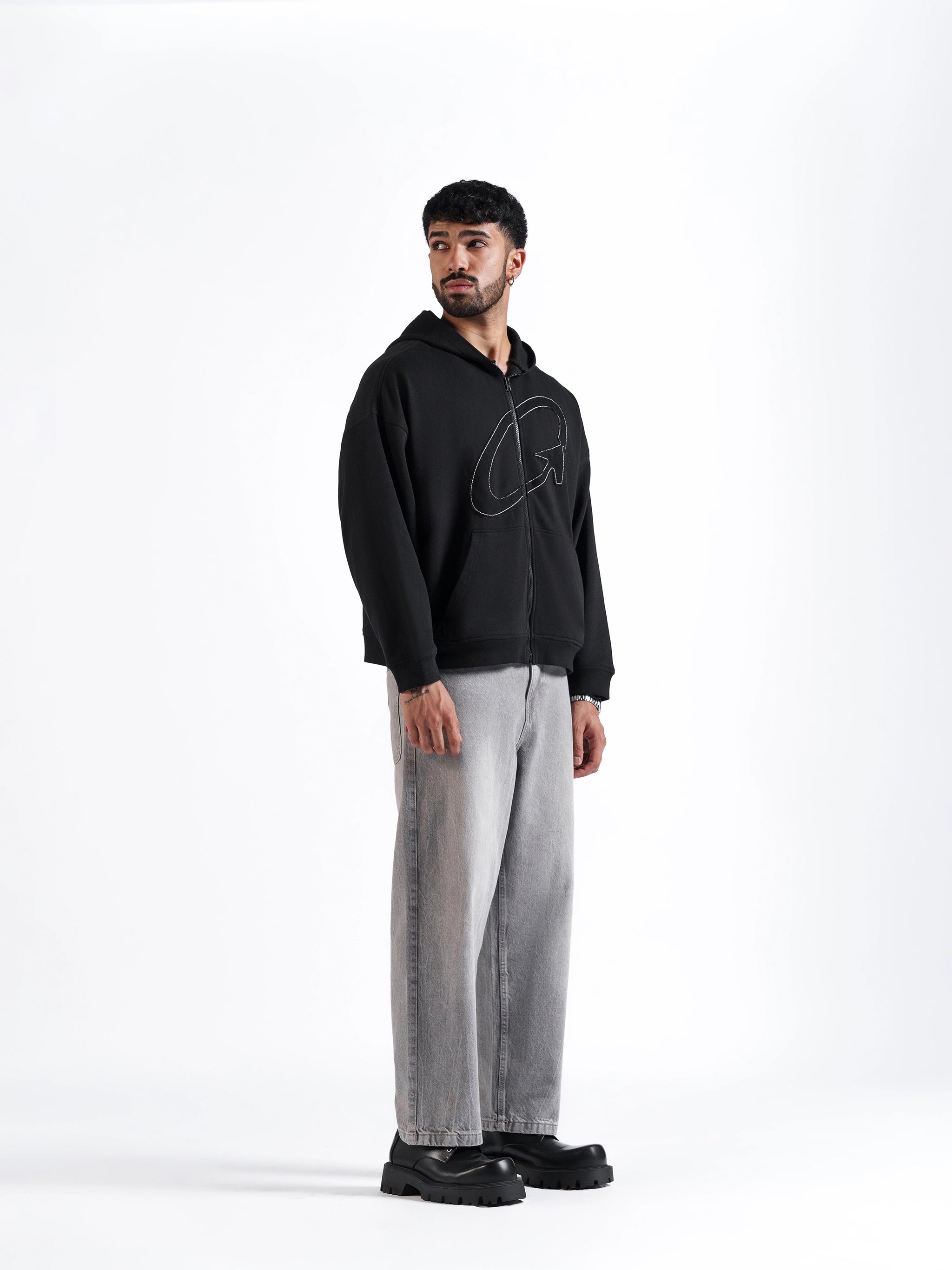Straight Baggy Jeans Grey