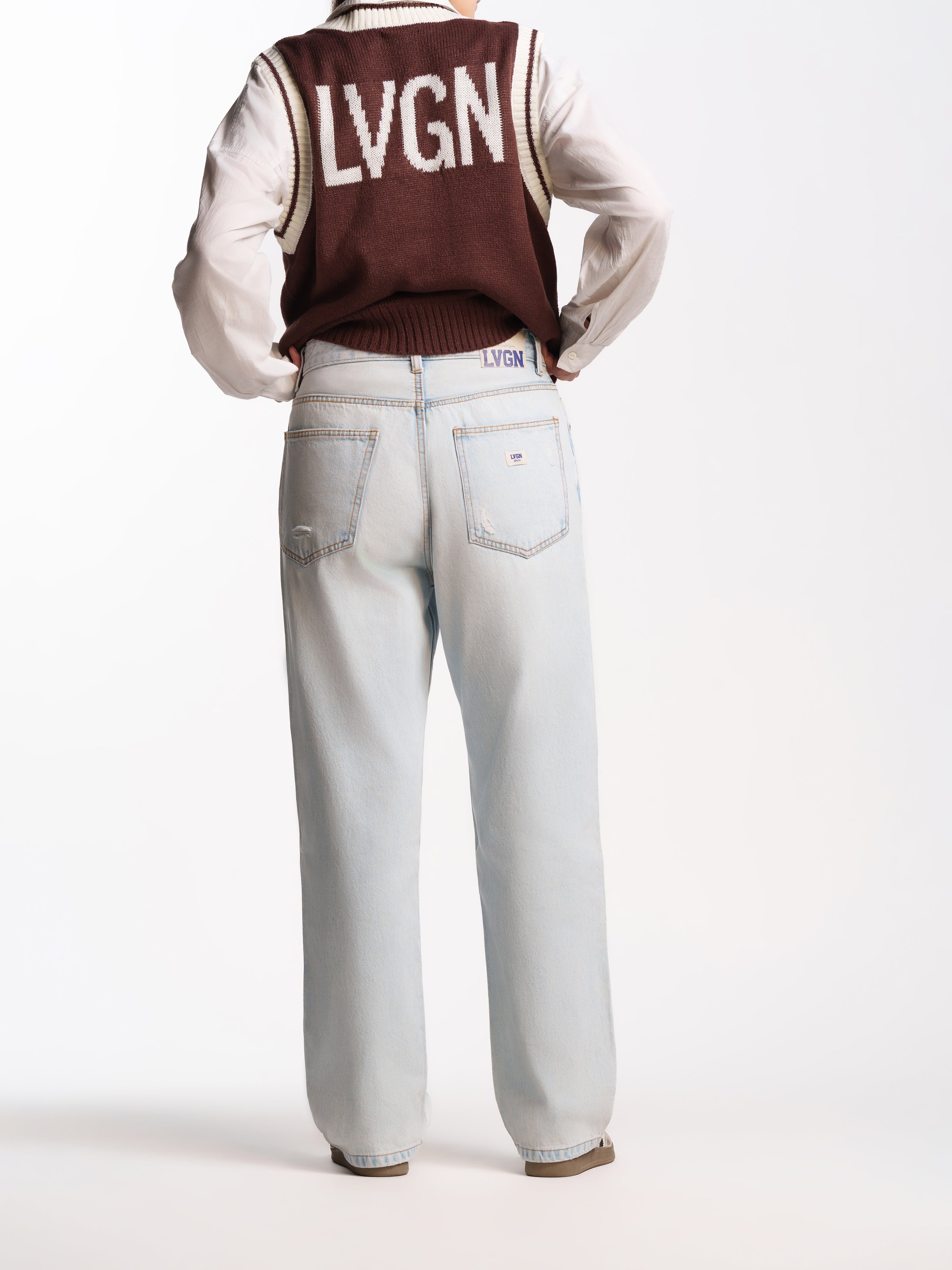 UNISEX HEMSWORTH BAGGY FIT JEANS LIGHT BLUE
