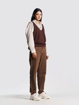 UNISEX SLEEVELESS VEST BROWN