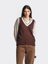 UNISEX SLEEVELESS VEST BROWN
