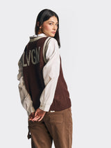 UNISEX SLEEVELESS VEST BROWN