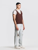 UNISEX SLEEVELESS VEST BROWN