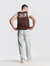 UNISEX SLEEVELESS VEST BROWN