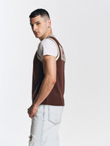 UNISEX SLEEVELESS VEST BROWN