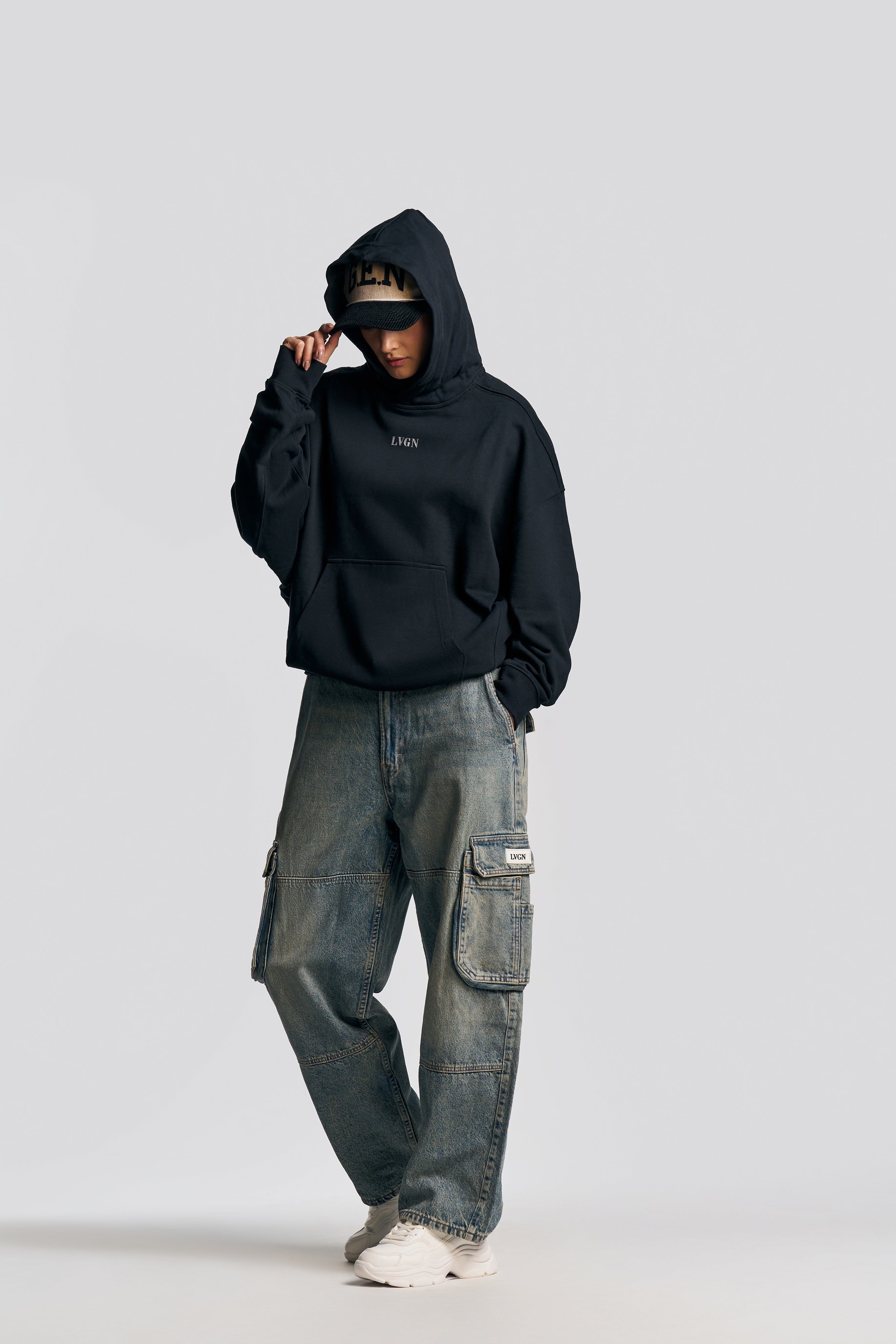 UNISEX SKULL HOODIE BLACK