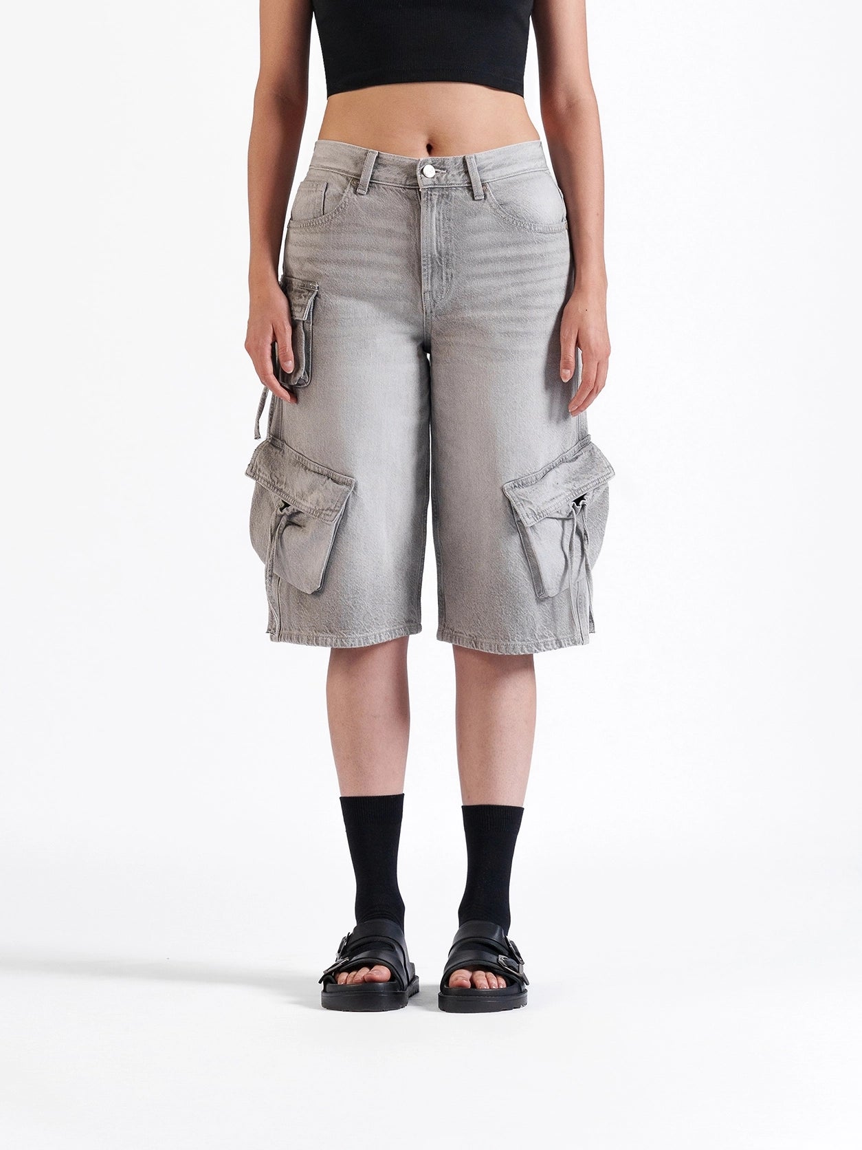 Utility Cargo Jorts Grey