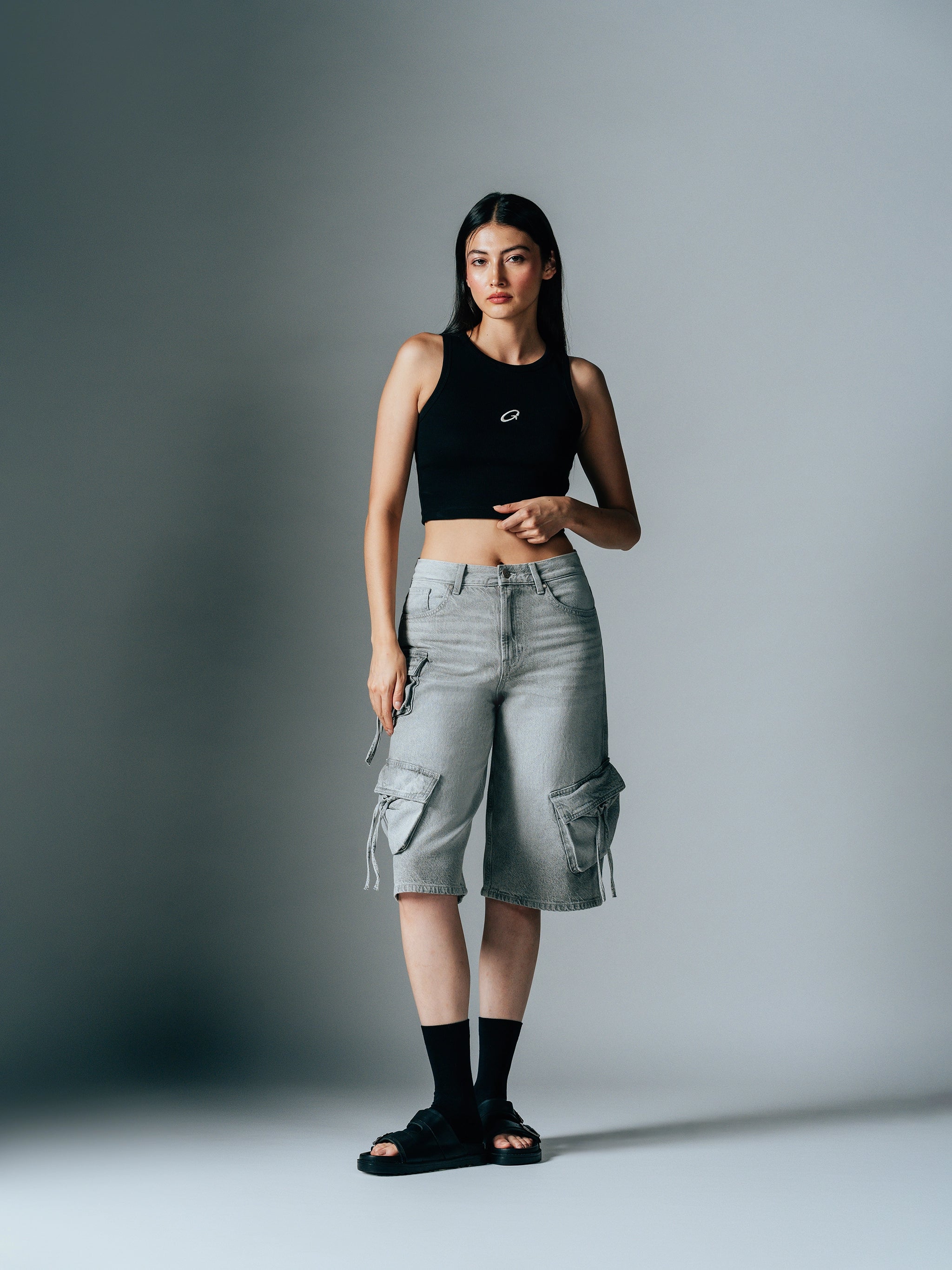 Utility Cargo Jorts  Grey