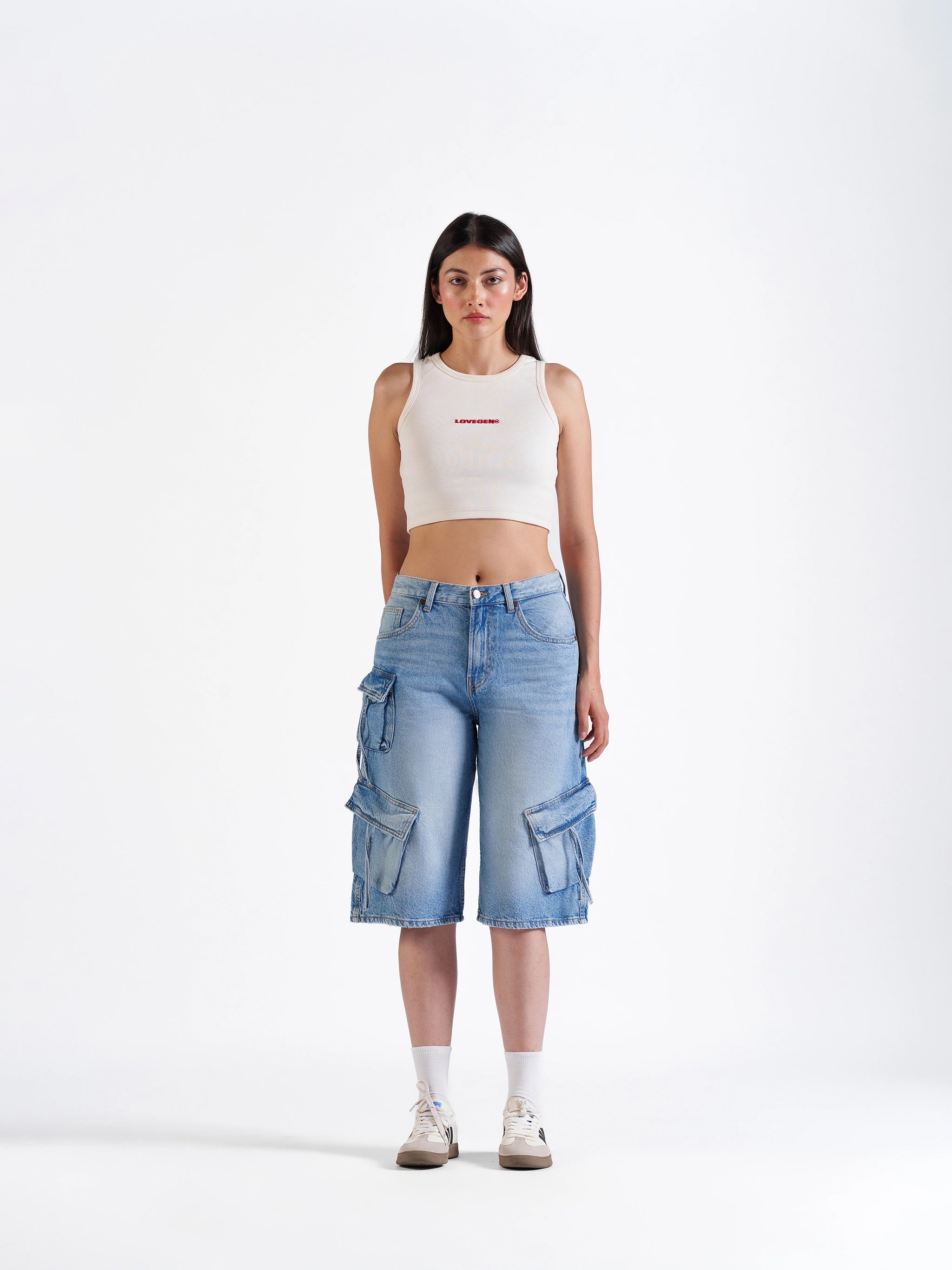Utility Cargo Jorts Mid Blue