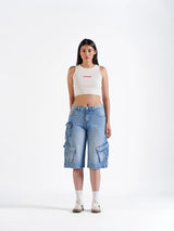 Utility Cargo Jorts Mid Blue